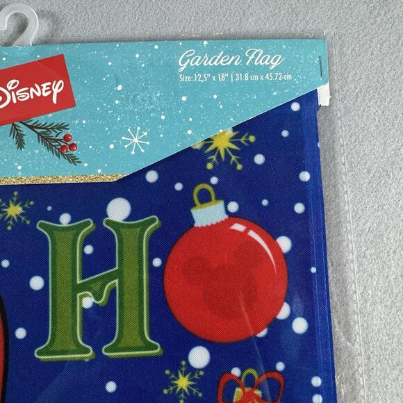 Disney Christmas Garden Flags Lot of 2 Mickey Mouse & Winnie the Pooh New w/Tags - Picture 6 of 8